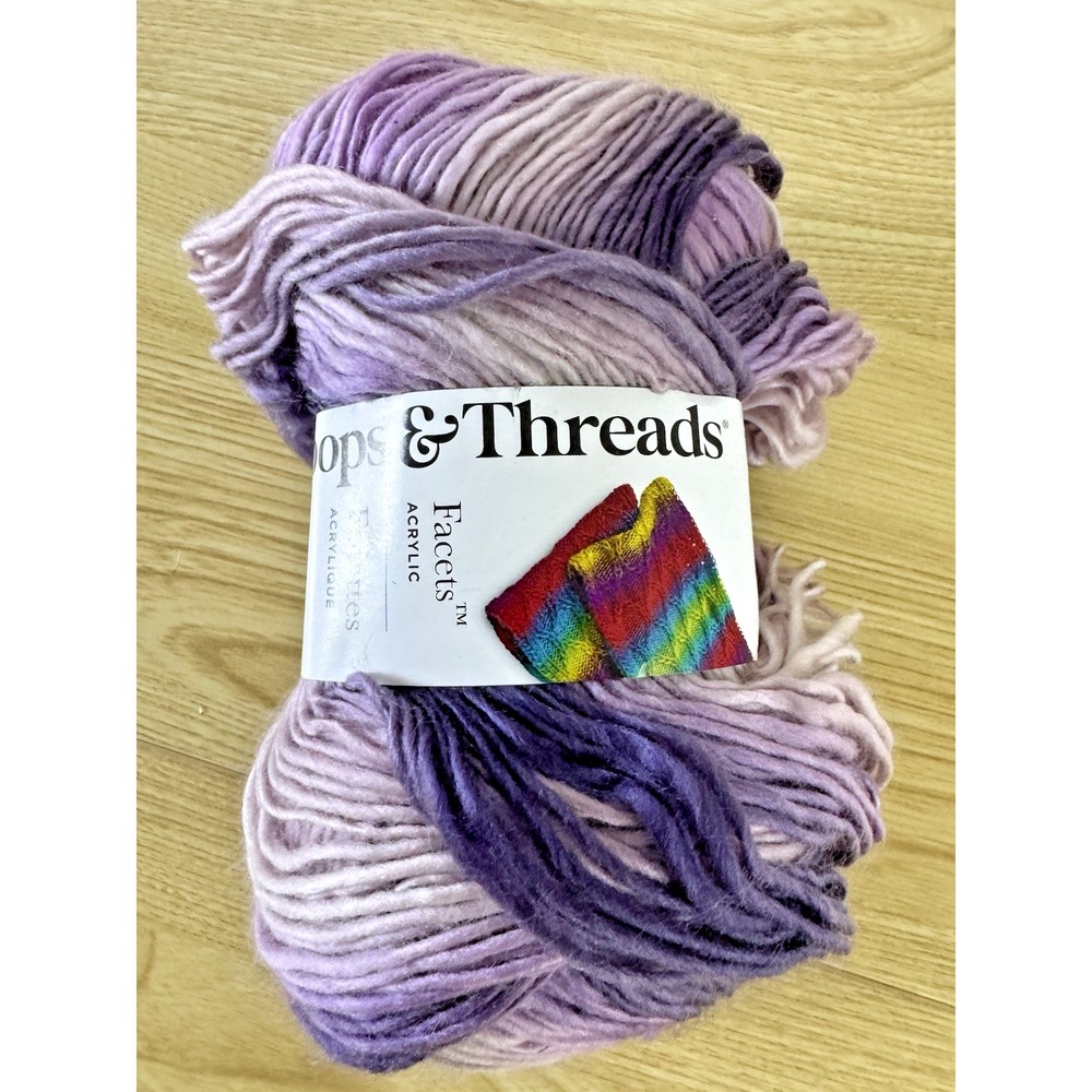 Loops & Threads Facets Yarn Violette Color 46 Purple Ombre 279 Yds 100g New